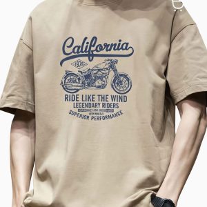 Мужская футболка цвета хаки с принтом