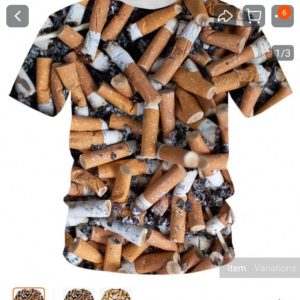 Футболка с принтом сигаретных окурков