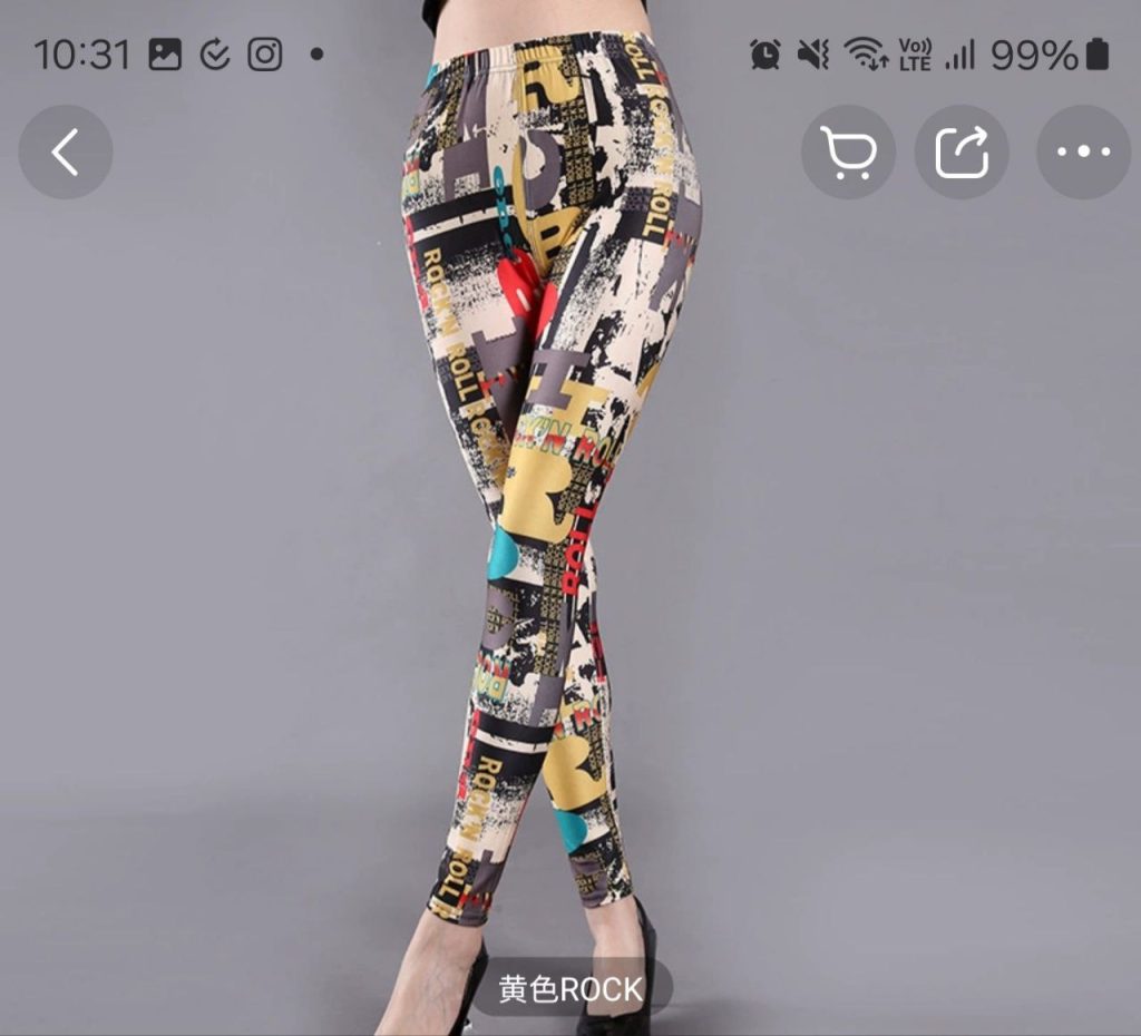 Яркие леггинсы с принтом-рисунком