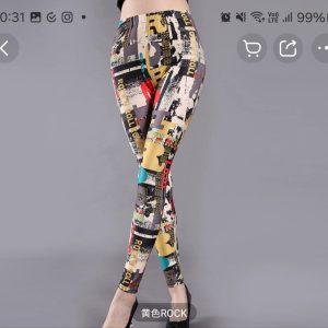 Яркие леггинсы с принтом-рисунком