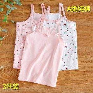 Детская хлопковая майка на бретелях с бантиком — тонкая, без рукавов, для девочек (на все сезоны)