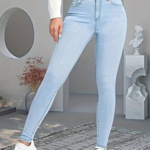 Эластичные зауженные женские джинсы — стройнят, идеально облегающий крой, подчёркивающий фигуру