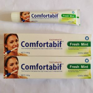 Зубная паста Comfortabif, мятная, 100 г – бережно защищает от кариеса, освежает дыхание, деликатна к деснам, освежающий мятный вкус.
