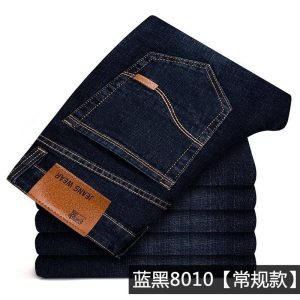 Мужские джинсы весна‑лето, прямой крой, эластичные, стиль бизнес‑кэжуал.