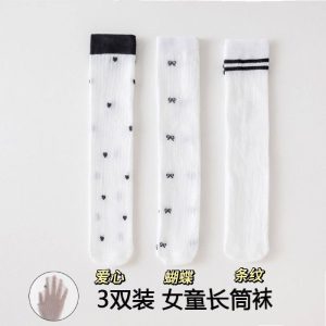 Детские летние выше колена гольфы — тонкие, дышащие