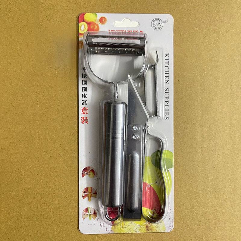 Набор из 3 ножей для чистки овощей. Прочные, долговечные, из нержавеющей стали.