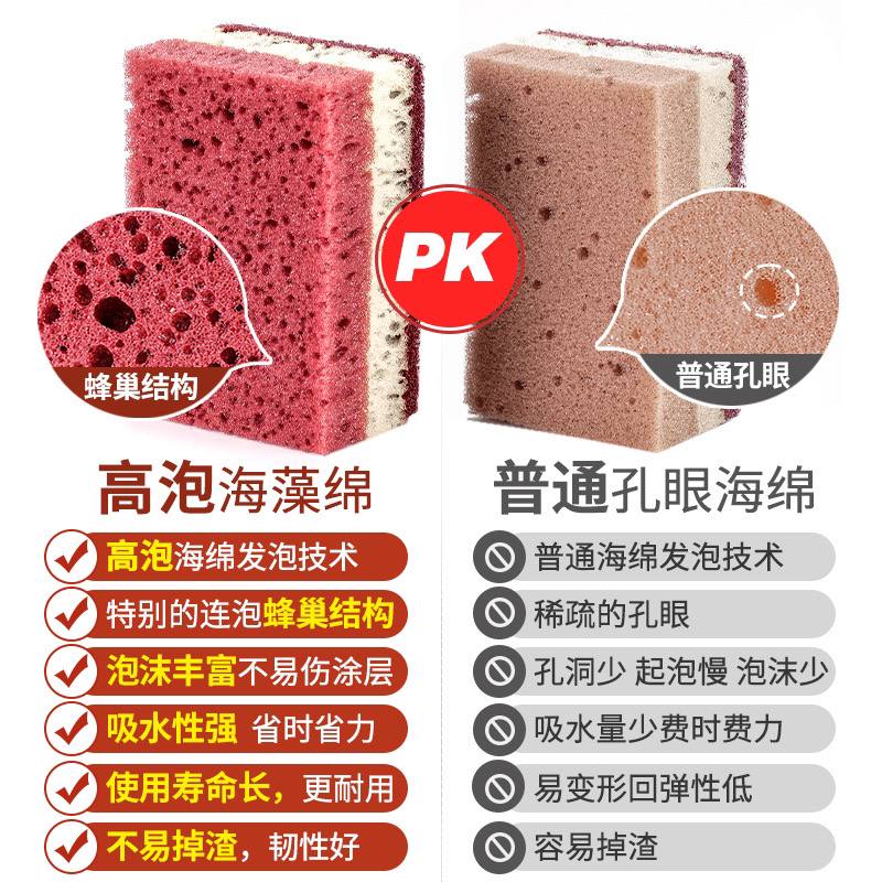 Цветные пористые губки с высоким пенообразованием — для эффективного мытья посуды.